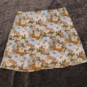 Flowered Mini Skirt